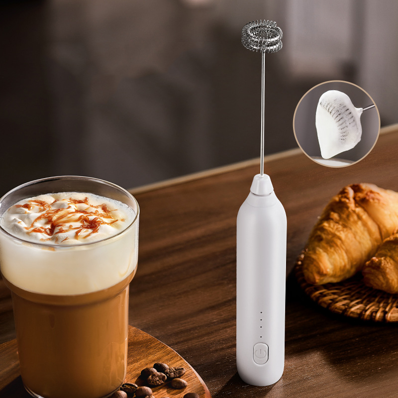Electric Milk Frother Handheld - Electric Coffee Milk Foaming Mixer Handheld
