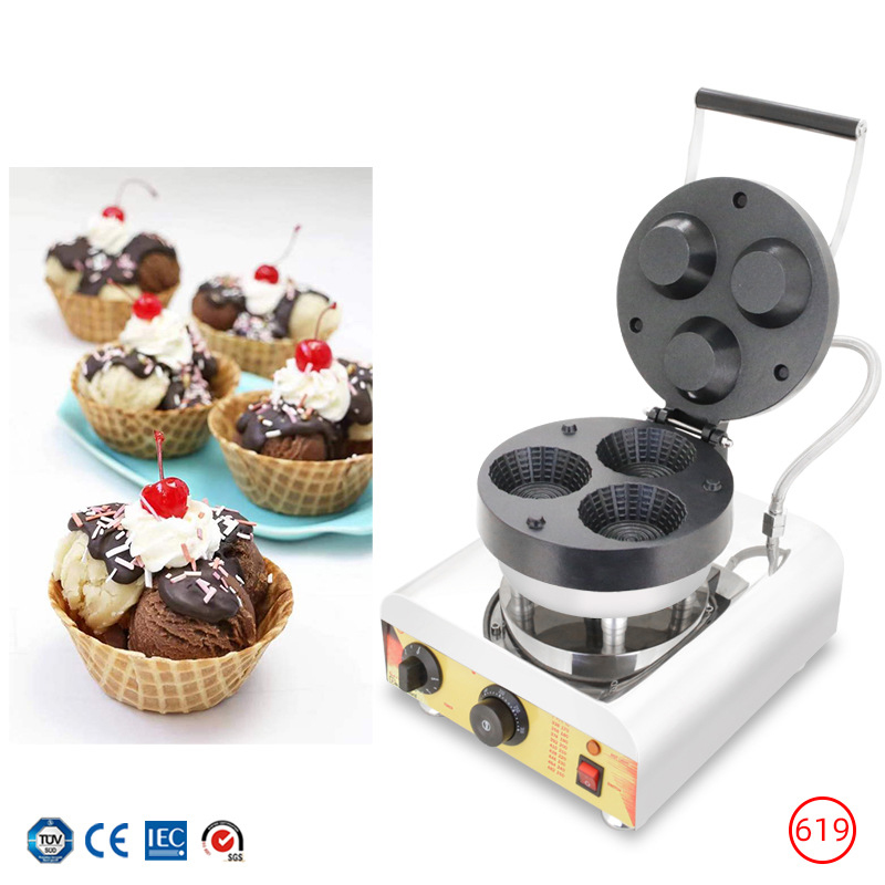 Commercial Triple-Hole Ice Cre - огляд і ціна Mini Waffle Maker Machine