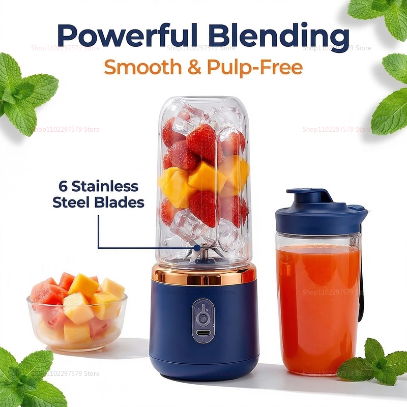 Portable Juicer Cup 6 Blade Bl - огляд і ціна Portable Blender Usb Rechargeable